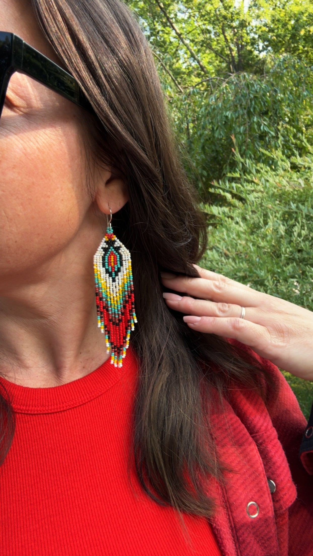 Made To Order Handcrafted Beaded Fringe Earrings – Bold Southwestern Inspired Design