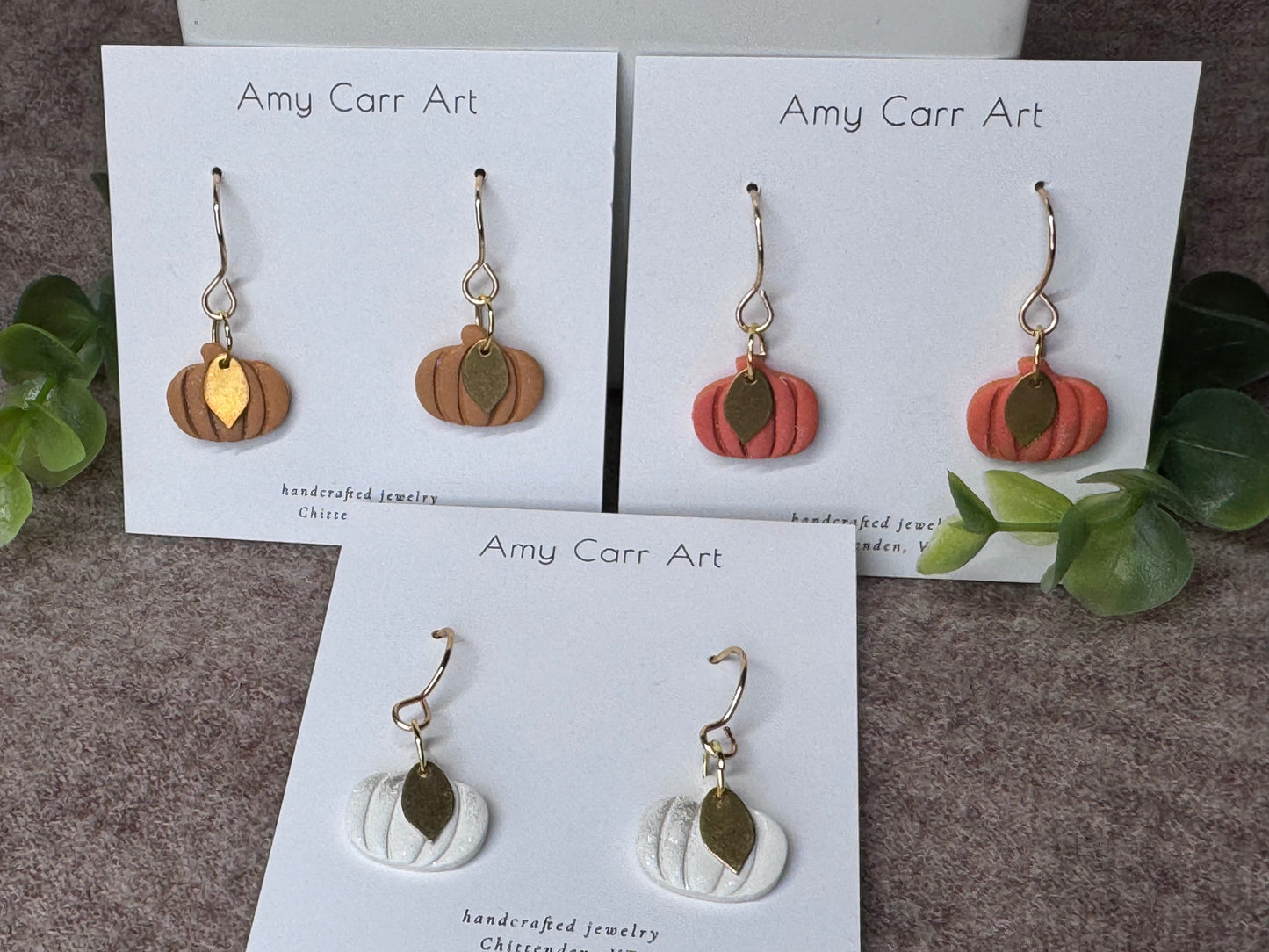 Gold Leaf Pumpkin Dangle