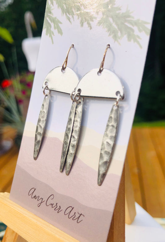 BohoSilver Hammered Dangle Earrings