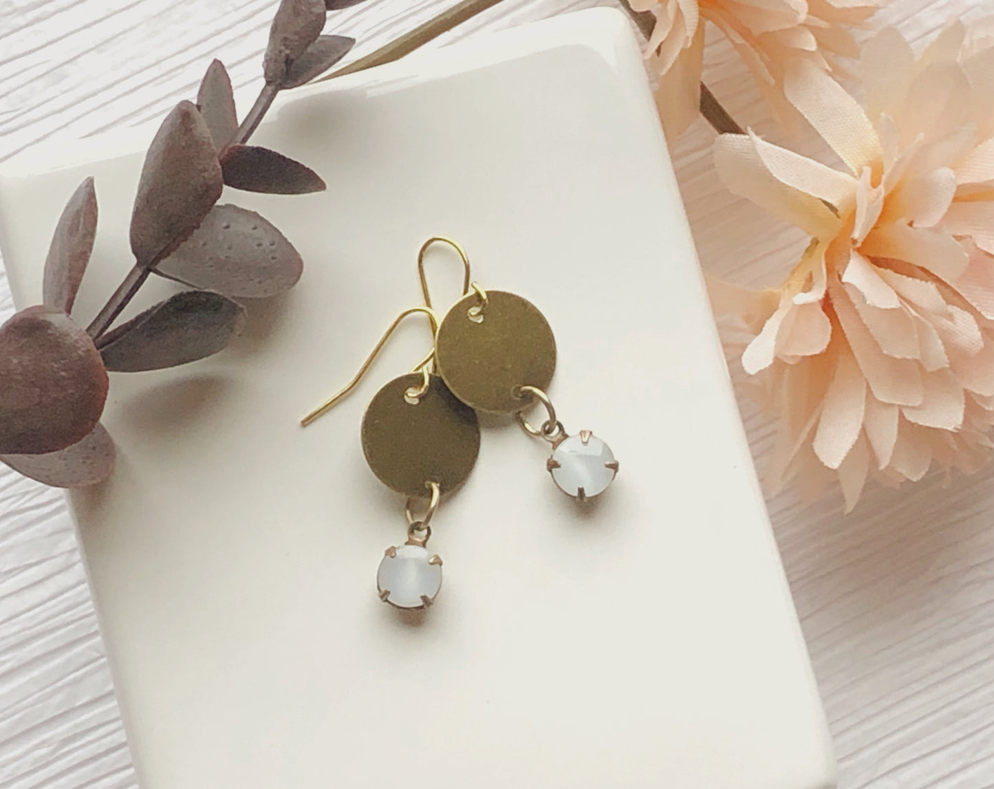 Simple Brass Dangles, Small Lightweight Earrings, Minimal Pretty Earrings