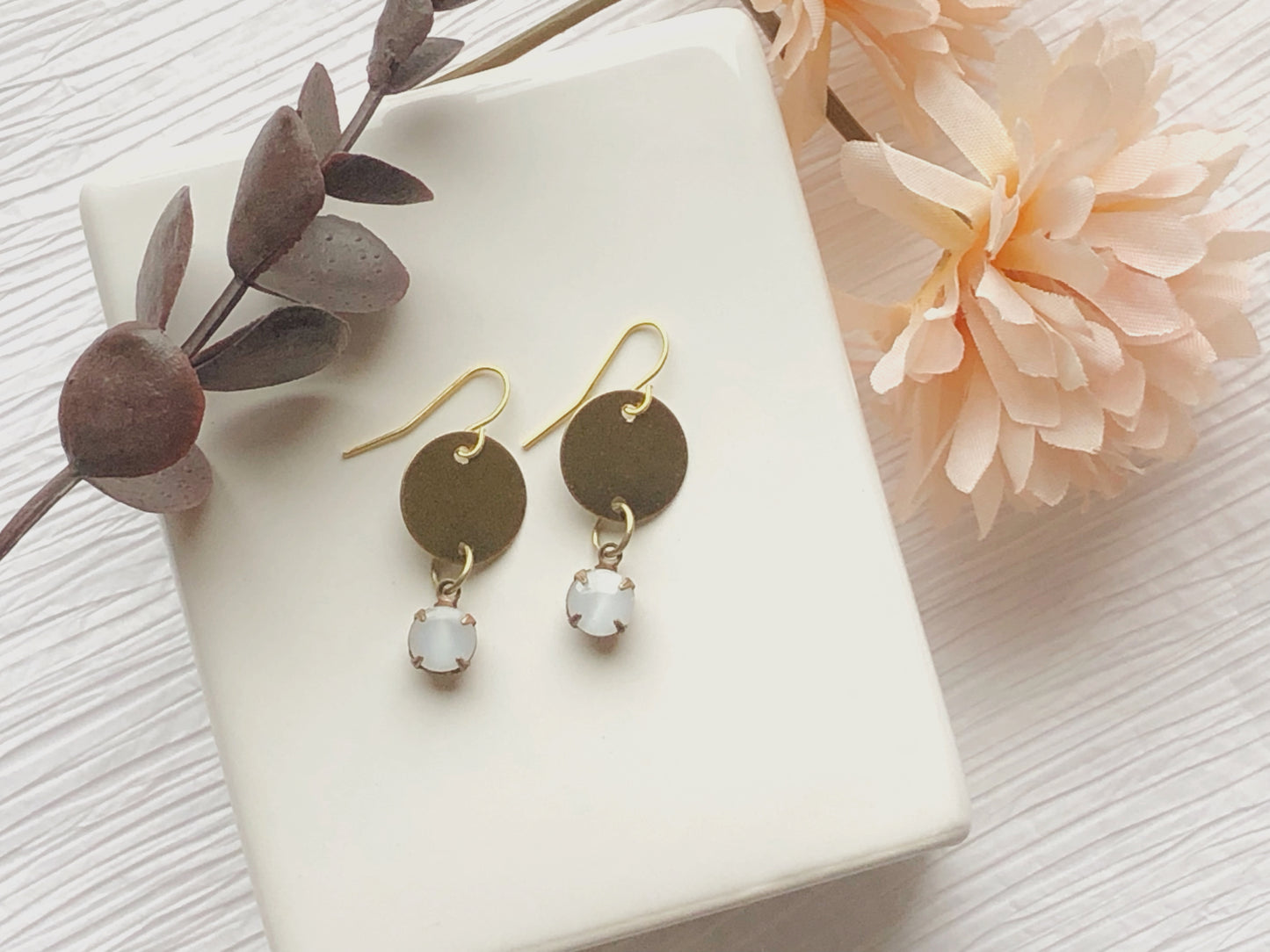 Simple Brass Dangles, Small Lightweight Earrings, Minimal Pretty Earrings