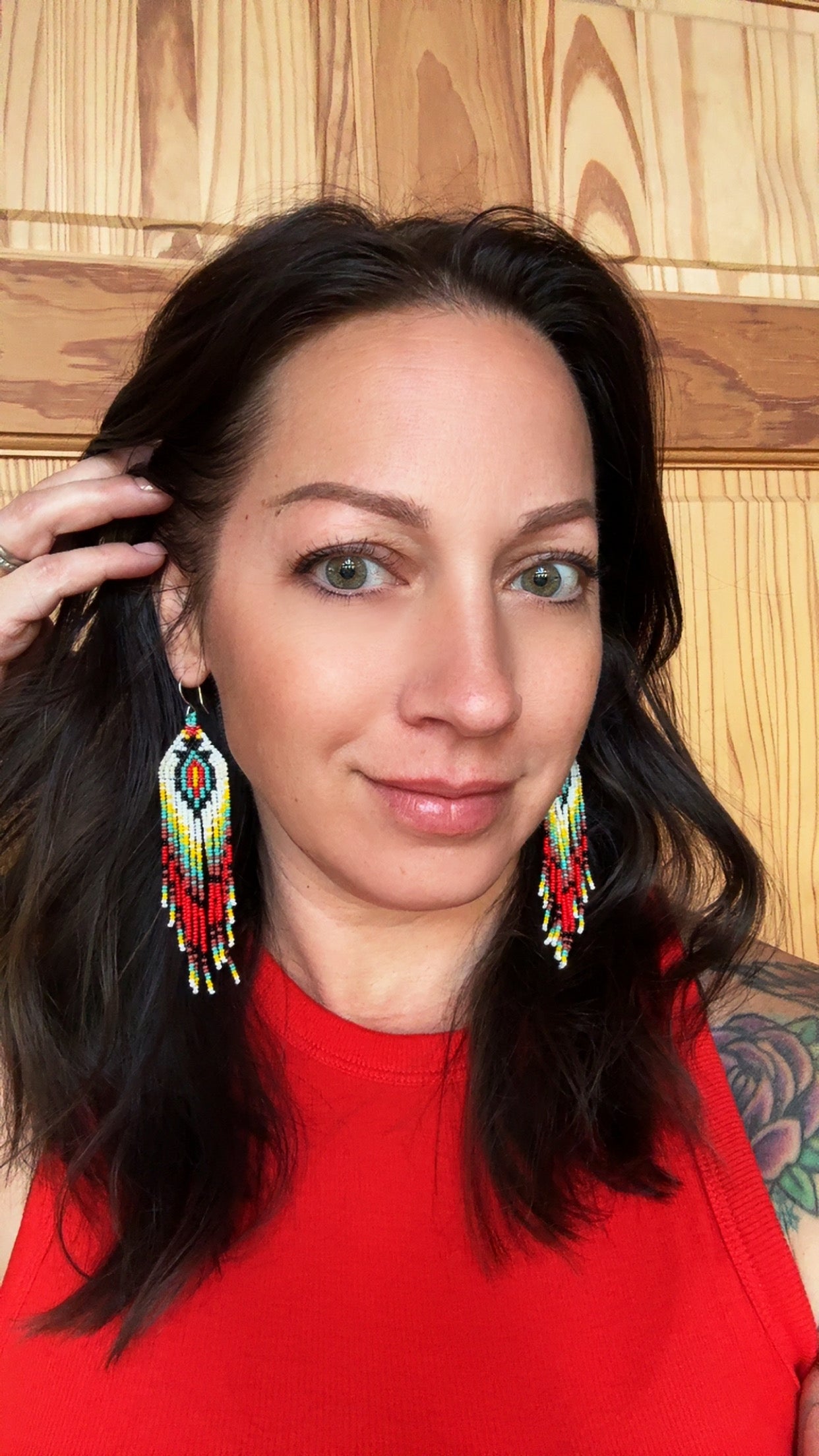 Made To Order Handcrafted Beaded Fringe Earrings – Bold Southwestern Inspired Design