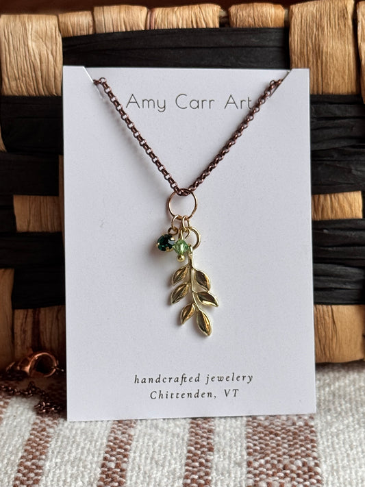 Gold Leaves w/ Bronze Chain