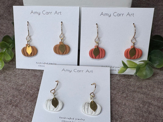 Gold Leaf Pumpkin Dangle