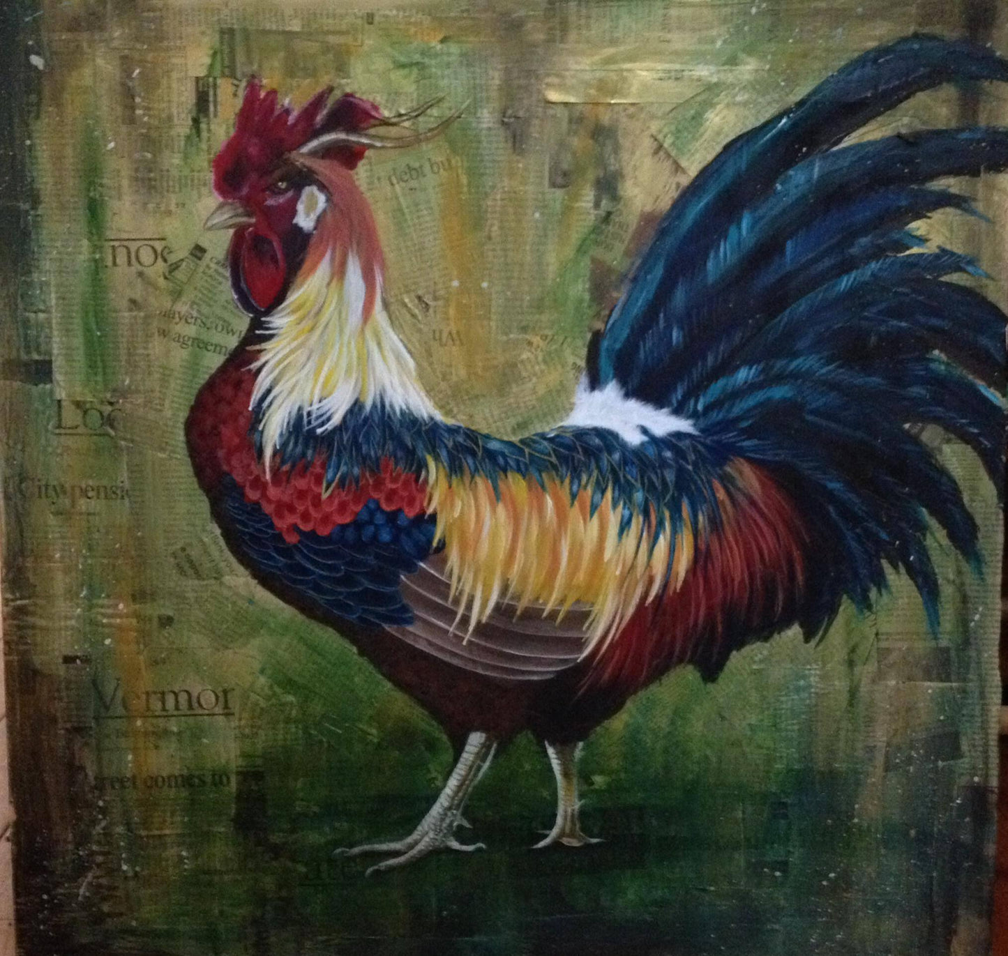 Big Rooster Art, Farmhouse Art, Country Farmhouse Decor, Rooster Art